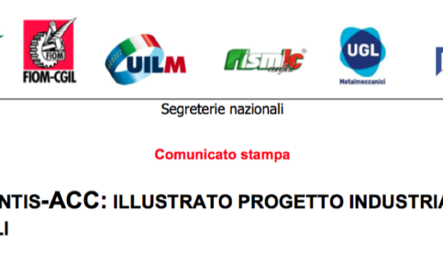 STELLANTIS-ACC: ILLUSTRATO PROGETTO INDUSTRIALE PER TERMOLI