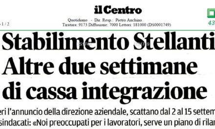 STABILIMENTO STELLANTIS ALTRE DUE SETTIMANE DI CASSA INTEGRAZIONE