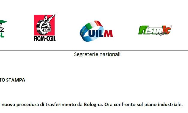 IIA: NESSUNA NUOVA PROCEDURA DI TRASFERIMENTO DA BOLOGNA.ORA CONFRONTO SUL PIANO INDUSTRIALE.