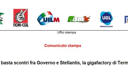 TERMOLI: BASTA SCONTRI FRA GOVERNO E STELLANTIS, LA GIGAFACTORY DI TERMOLI S’HA DA FARE!