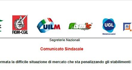 CNHI: CONFERMATA LA DIFFICILE SITUAZIONE DI MERCATO CHE STA PENALIZZANDO GLI STABILIMENTI ITALIANI