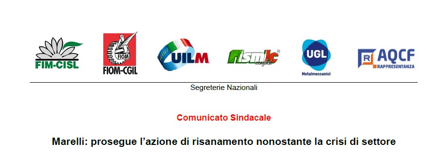 MARELLI: PROSEGUE L’AZIONE DI RISANAMENTO NONOSTANTE LA CRISI DI SETTORE