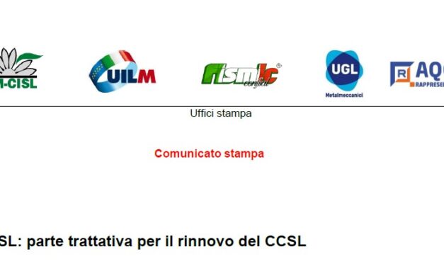 CCSL: PARTE TRATTATIVA PER IL RINNOVO DEL CCSL