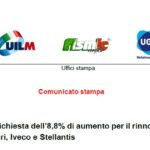 CCSL: PRESENTATA RICHIESTA DELL’8,8% DI AUMENTO PER IL RINNOVO DEL BIENNIO 2025-2026 IN CNHI, FERRARI, IVECO