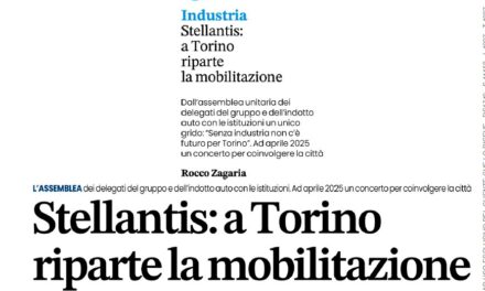 STELLANTIS: A TORINO RIPARTE LA MOBILITAZIONE