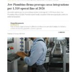 JSW PIOMBINO FIRMA PROROGA CASSA INTEGRAZIONE PER 1.310 OPERAI FINO AL 2026