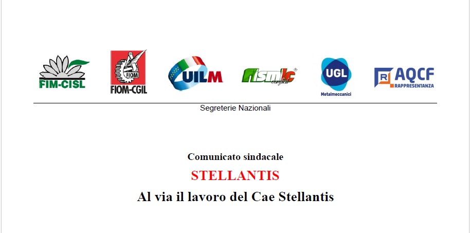 STELLANTIS AL VIA IL LAVORO DEL CAE STELLANTIS