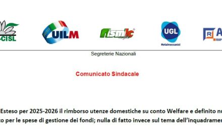 CCSL: ESTESO PER 2025-2026 IL RMBORSO UTENZE DOMESTICHE SU CONTO WELFARE E DEFINITO NUOVO ASSETTO PER LE SPESE DI GESTIONE DEI FONDI; NULLA DI FATTO INVECE SUL TEMA DELL’INQUADRAMENTO