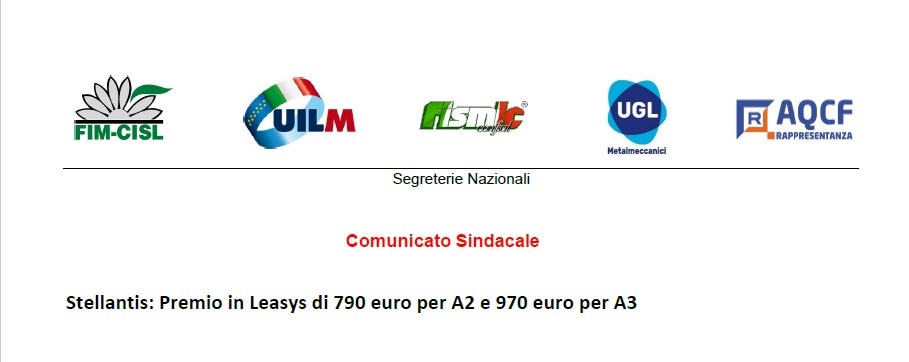 STELLANTIS: PREMIO IN LEASY DI 790 EURO PER A2 E 970 EURO PER A3