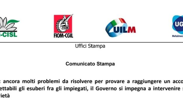 BEKO: ANCORA MOLTI PROBLEMI DA RISOLVERE PER PROVARE A RAGGIUNGERE UN ACCORDO; INACCETTABILI GLI ESUBERI FRA GLI IMPIEGATI, IL GOVERNO SI IMPEGNA A INTERVENIRE SULLA PROPRIETÀ